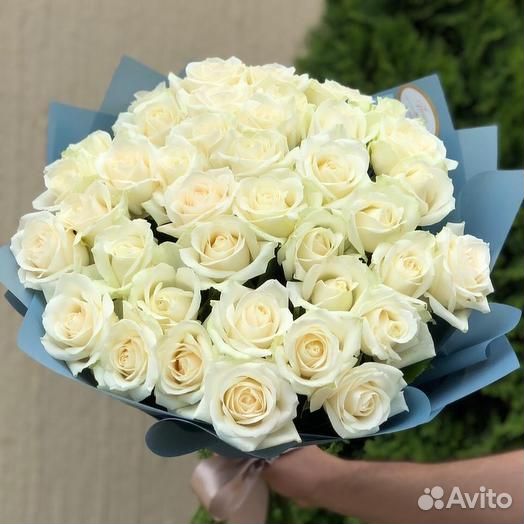 Букет 41 белая роза Цветы Новосибирск