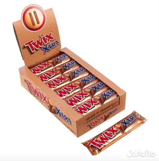 Шоколадный батончик twix xtra 85г