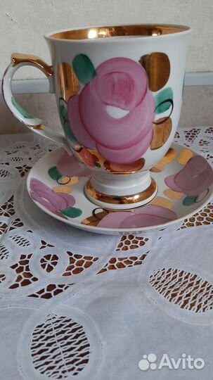 Чашка с блюдцем Дулево. Агашки Гигант. Редкая
