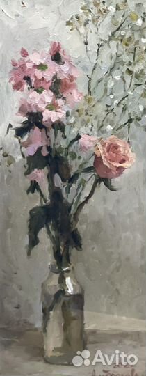 Картина маслом на холсте пейзаж цветы натюрморт