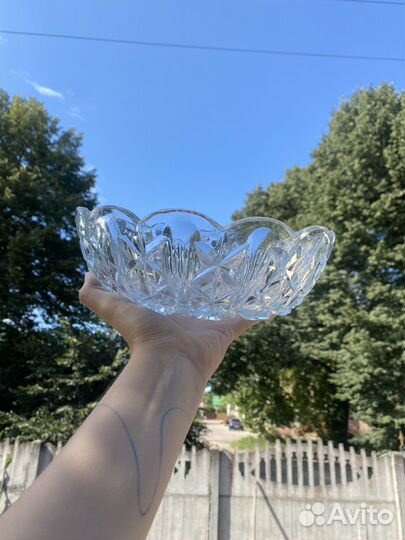 Хрустальная ваза для фруктов СССР