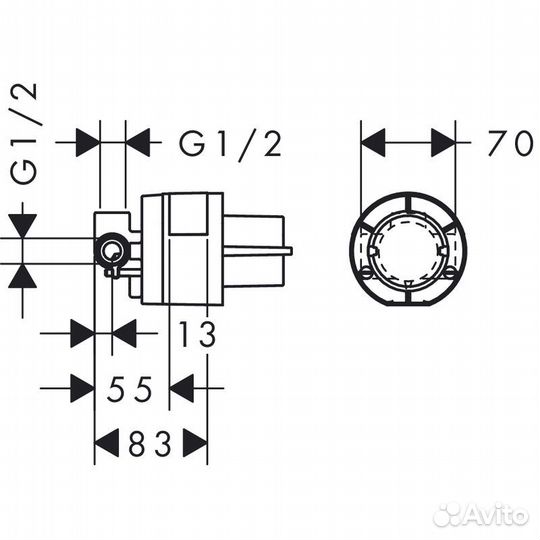 Скрытая часть Hansgrohe для однорычажного смесител