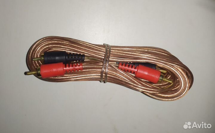 Кабель 2 RCA - 2 RCA, прозрачный (медь)