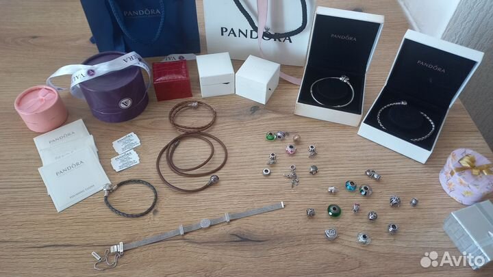 Браслет pandora Reflexions шармы оригинал кожанный