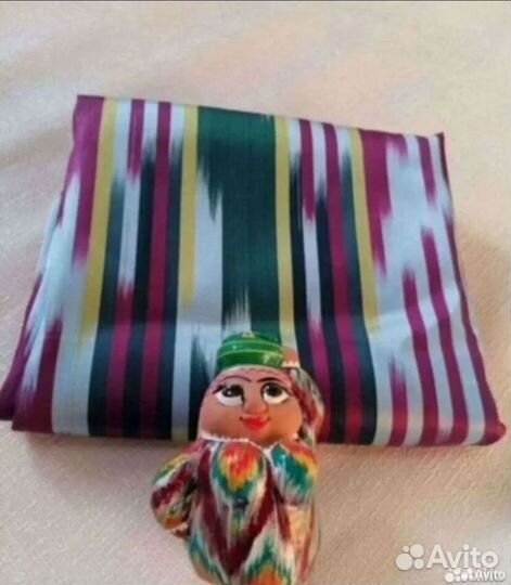 Новый Отрез ткани Узбекский Шёлк Икат Винтаж