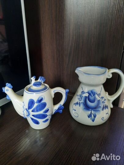 Гжель посуда фигурки