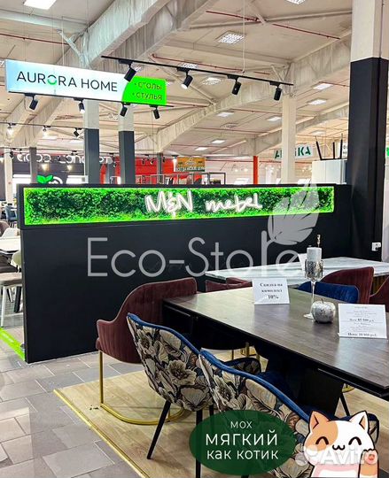 Логотип со стабилизированным мхом с подсветкой