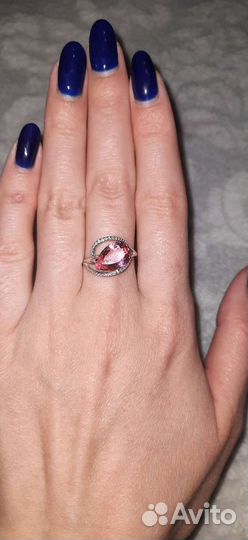 Новое кольцо серебряное с фианитами