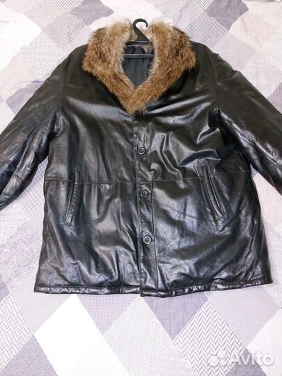 Кожаная куртка зимняя