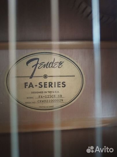 Акустическая гитара fender fa-125 ce sb
