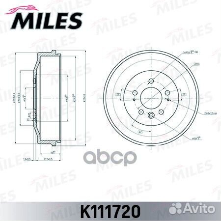 Барабан тормозной VW amarok k111720 Miles