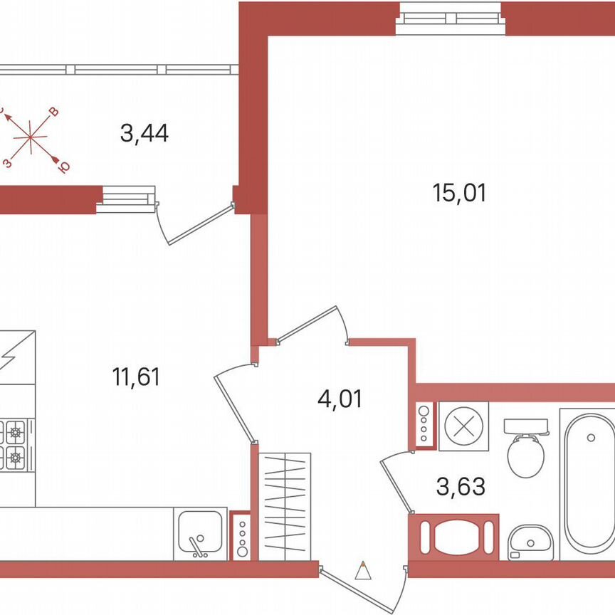 1-к. квартира, 36 м², 9/11 эт.