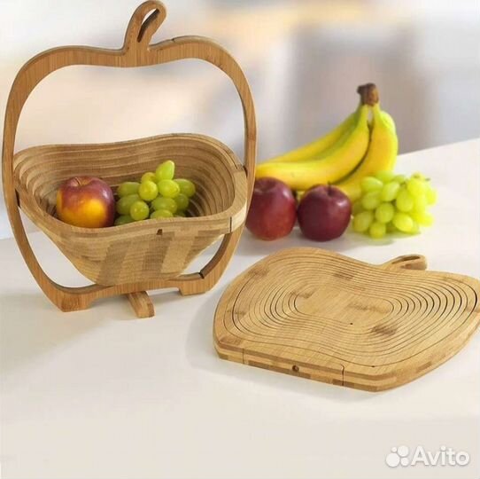 Деревянная, ваза трансформер для фруктов