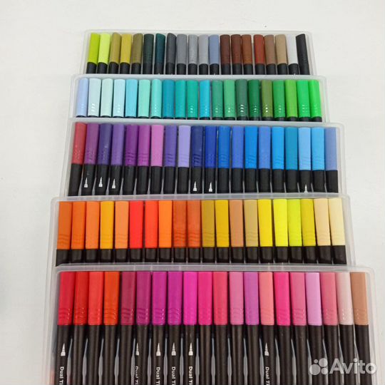 Маркеры двухсторонние для рисования 100шт