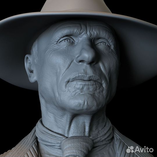 Эд Харрис из Мира дикого запада 3Д печать бюст