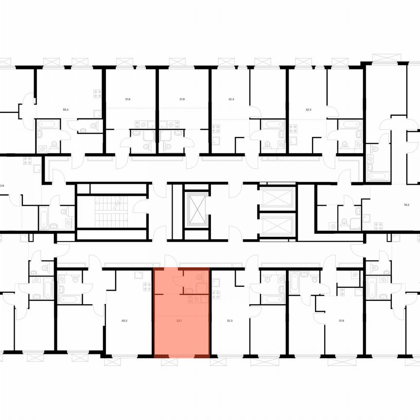 Квартира-студия, 23,7 м², 9/25 эт.