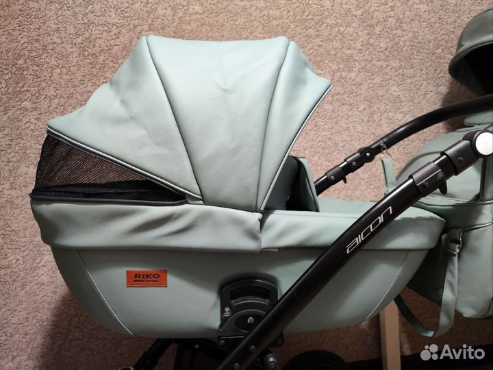 Коляска Riko Basic Aicon Pastel 2 в 1(оливковый)