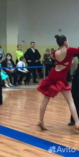 Платье латина 140-150 Ю1 бархат