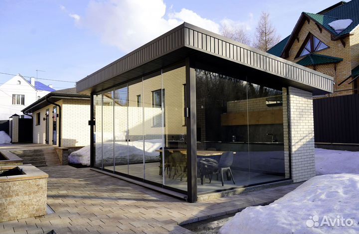 Панорамное остекление (безрамное остекление)