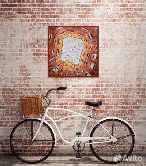 Картина маслом, городской пейзаж 