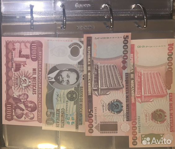 Банкноты Мозамбик 4 штуки UNC