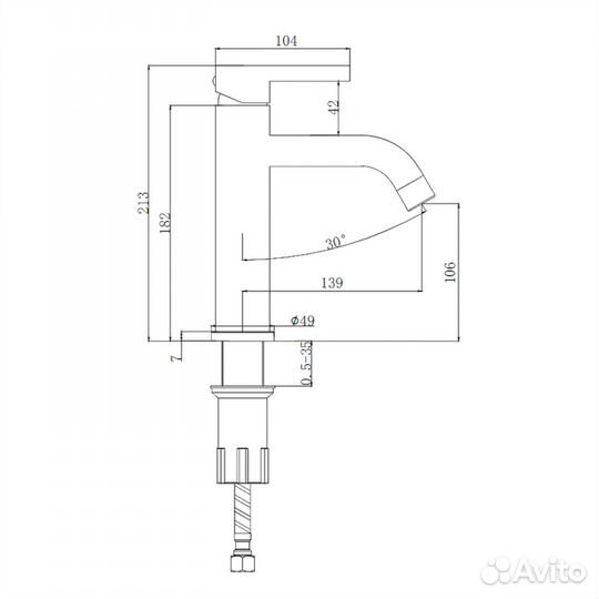 Смеситель для раковины Splenka S221.10.05, сатин