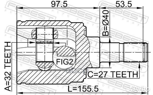 ШРУС honda accord 02-12/CR-V-12 2.0/2.4