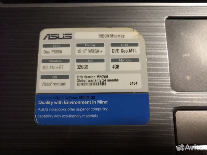Ноутбук asus M50VM