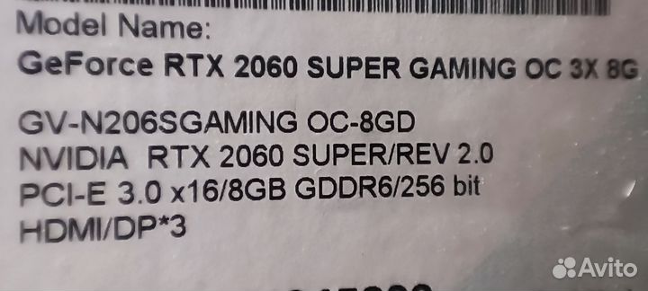 Видеокарта rtx 2060 super 8gb