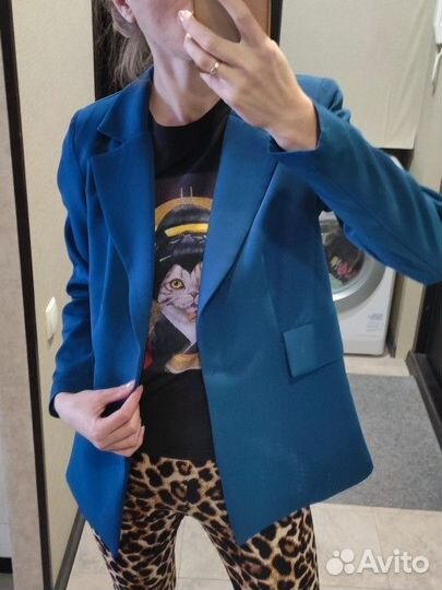 Пиджак бирюзовый 46р