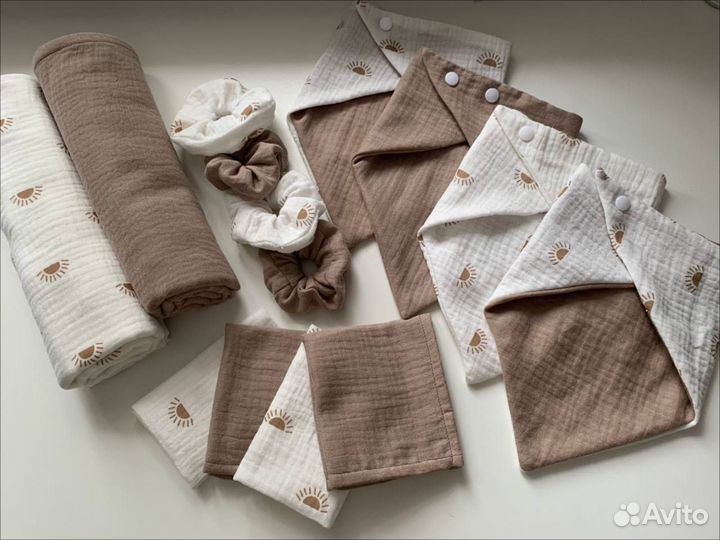 Набор из муслина, пеленки, слюнявчики, салфетки