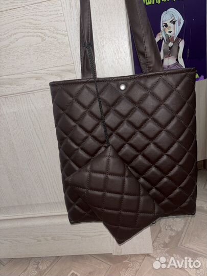 Кожаный шоппер