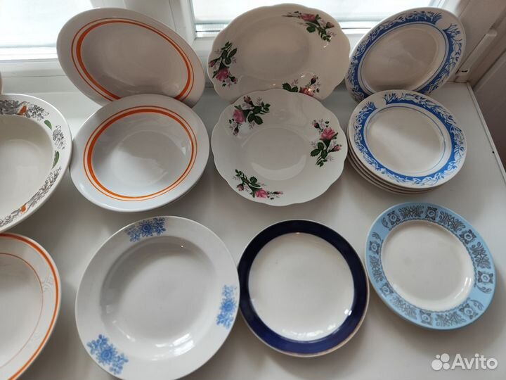 Посуда СССР, фарфор, тарелки, кружки, чашки