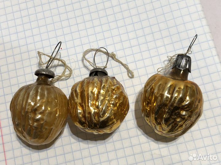 Новогодняя елочная игрушка орехи времен СССР