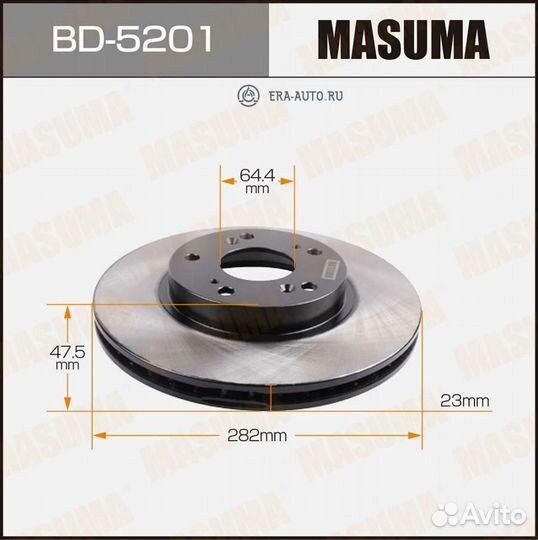 Masuma BD-5201 Торм.диск пер.вент.282x23 5 отв. mi