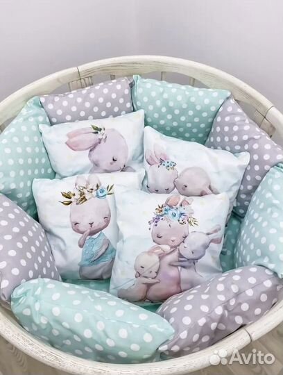 Бортики в детскую кроватку с одеялком