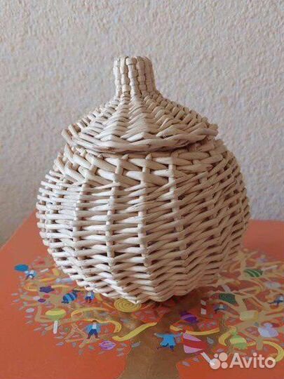 Плетеная корзина-шкатулка