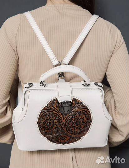 Сумка рюкзак из кожи