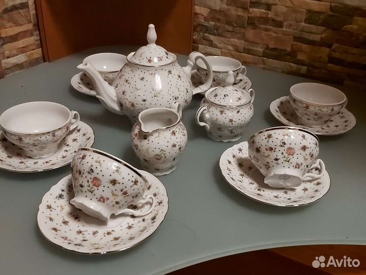 Сервиз чайный Цветочный декор Чехия