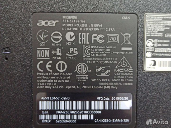 Acer es-1-531 поддон