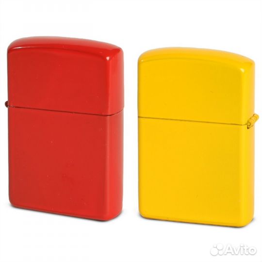Зажигалка бензиновая красная и желтая