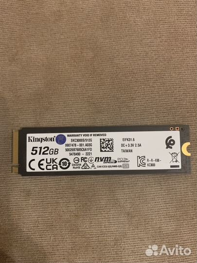 512 гб SSD M.2 Kingston KC3000