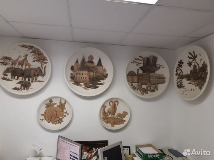 Тарелки декоративные гипсовые (ручная работа)