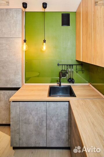 Кухня по дизайну Лофт по размеру