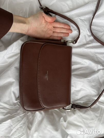 Женская кожаная коричневая сумка David Jones