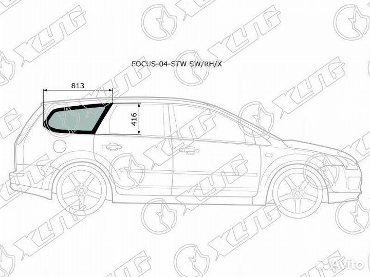 Стекло кузова (собачник) заднее правое ford focus