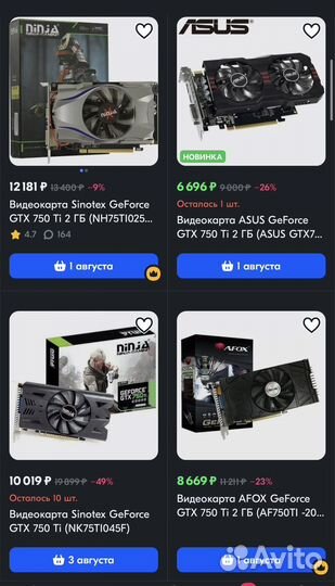 Игровая видеокарта gtx 750ti 2gb gddr5