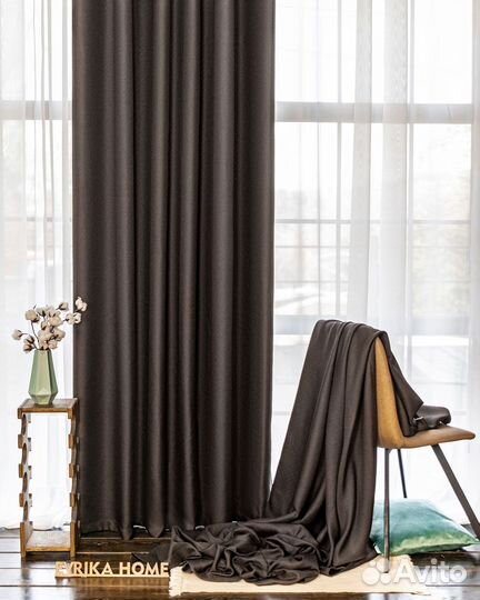 Шторы рогожка Орфей Шоколад