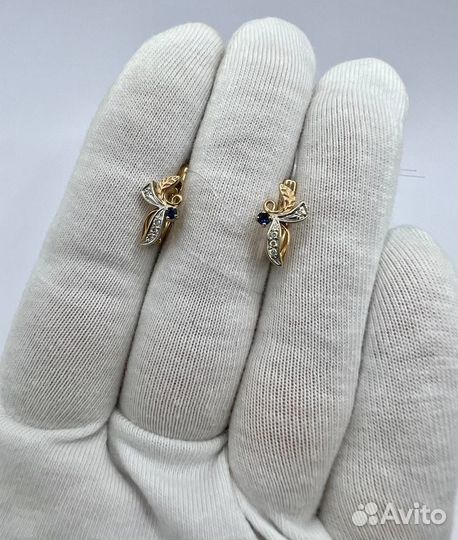Золотые серьги с бриллиантами
