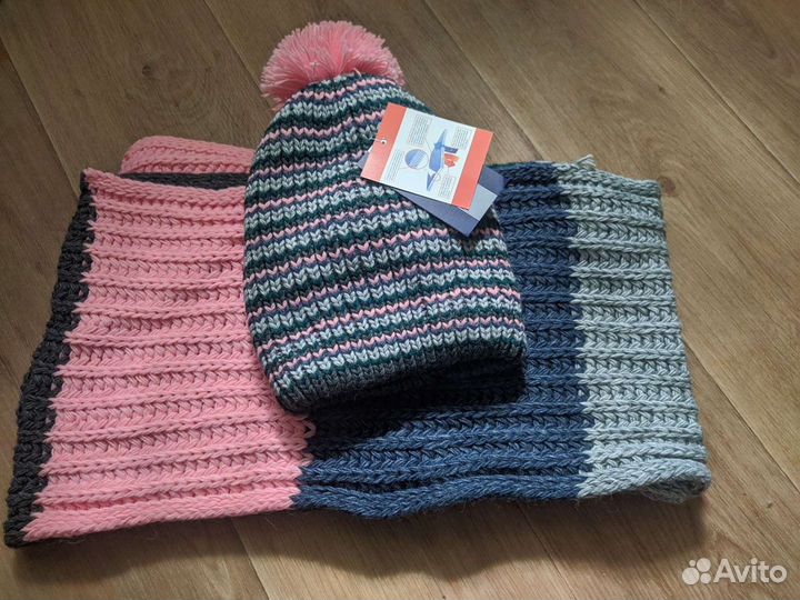 Новый женский комплект шапка и шарф осень- зим